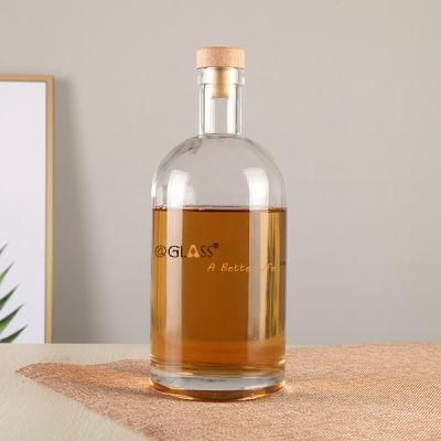 Customized High-End Glass Bottles Liquor Bottle Whisk Gin in Luxury Decanter Design