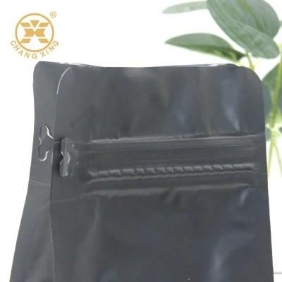 China Factory Made 250g 500g Black Zip Lock Foil Coffee Bag with Valve Resealable Matte Aluminum 1lb Coffee Packaging Bags