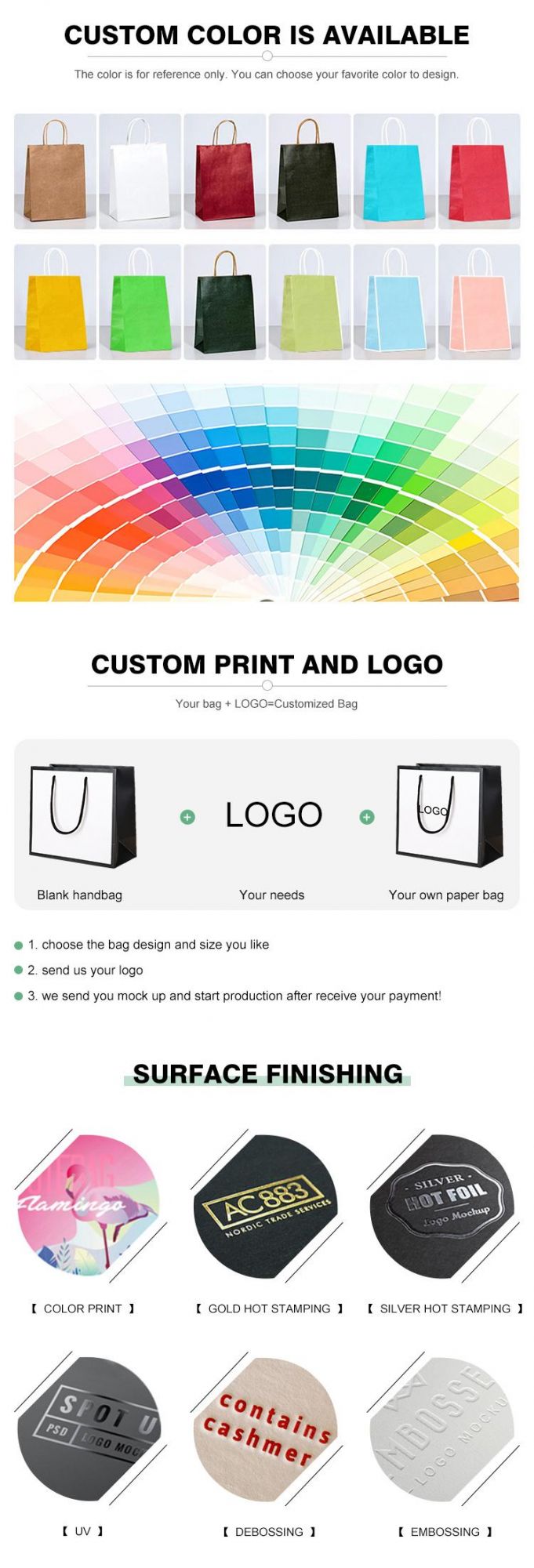 Custom Printed Logo Gift Packing Paper Bag Strong Thick Paper Bag Fancy Paper Bag Handle Customizable