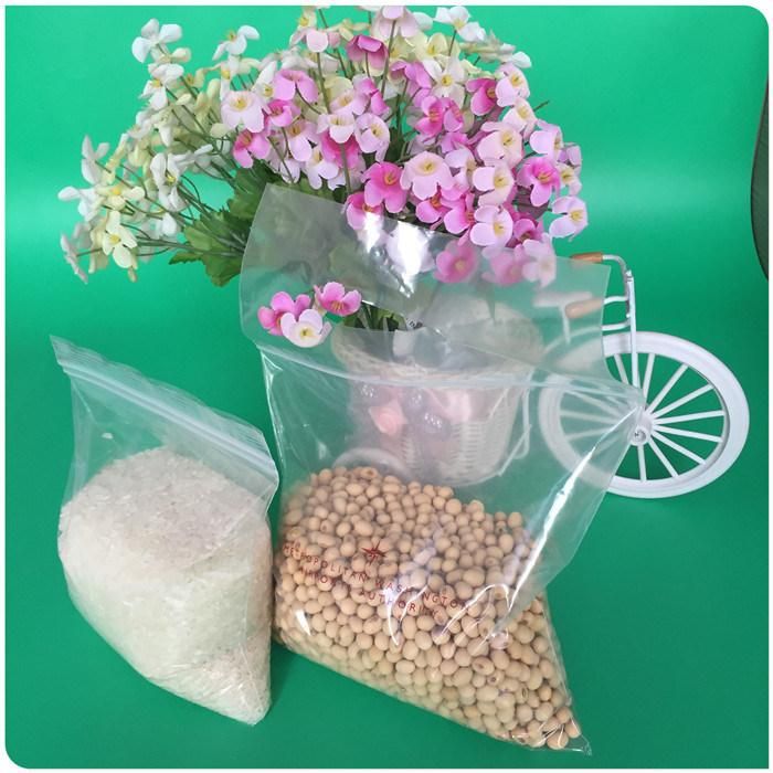 Recycled LDPE Plastic Zipper Bag Waterproof Food Zip Lock Bag with Die Cut Handle