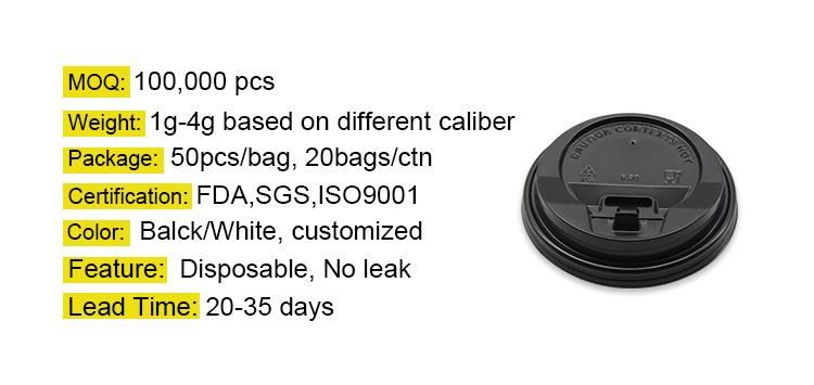 10oz Paper Cup Lids Black Cup Lid