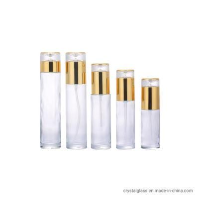 Fancy Cosmetic Packaging Sets Clear Empty Pump Glass Bottles and Jars