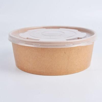 500ml 750ml 1000ml Disposable Kraft Paper Take out container Food Container Food Bowl Round