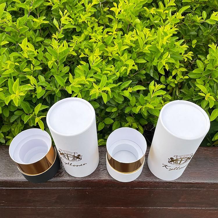 Firstsail Recycled Custom Cylinder Carboard Box Packing Cosmetic Beauty Shampoo Packaging Perfume Round Bottle Tube with EVA Foam Insert