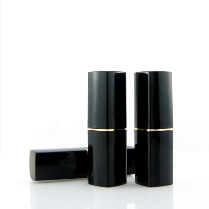 Bulk Wholesale Fancy Square Luxury Black Lipstick Empty Tubes High Quality Lip Balm Container