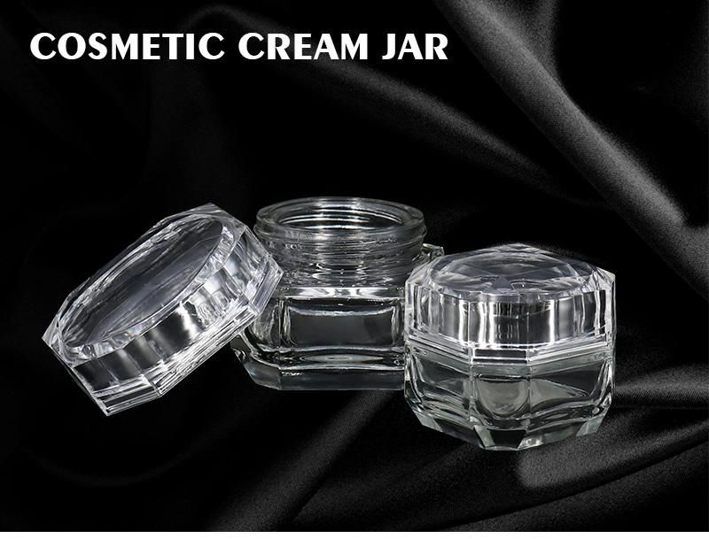 Wholesale Skin Care Packaging 20g 50g Transparent Luxury Glass Cream Jar