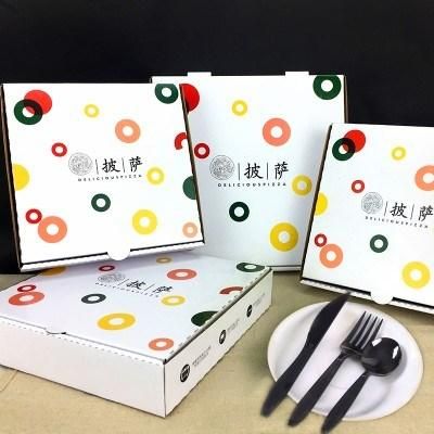 Custom White Printed Cardboard Food Grade Pizza Box with Logo