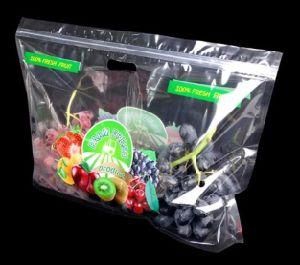 Transparant LDPE Plastic Slider Zipper Bag Grape Bag with Holes Cherry Bag Fruit Bag