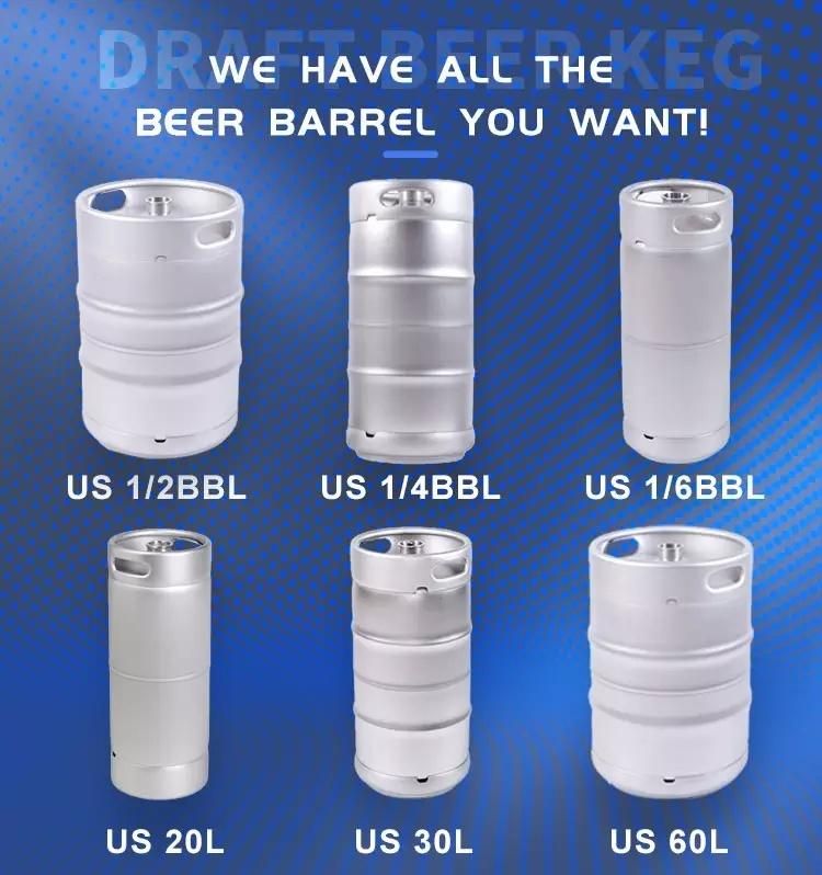 The Fine Quality Stainless Steel 304 Euro Standard and Us Standard Kegs 20L 30L 50L 1/6bbl 1/4bbl 1/2bbl