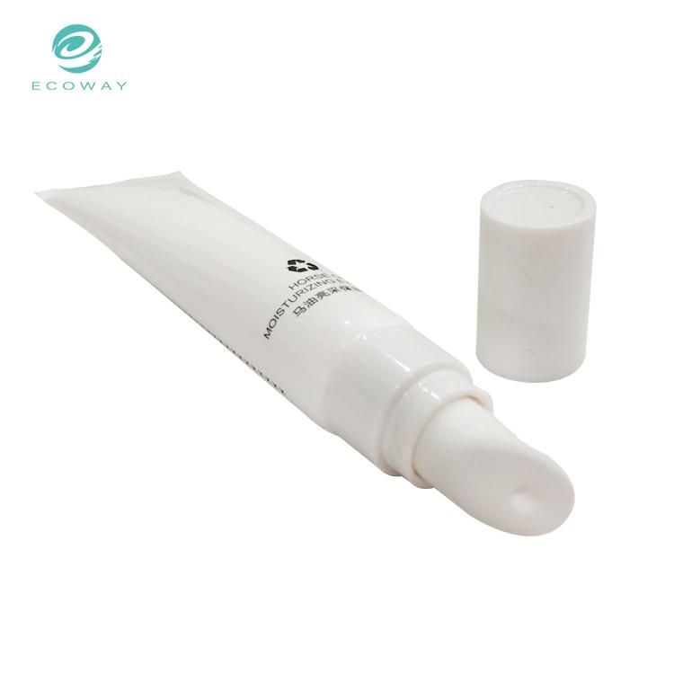 15ml One-Piece Nozzle Customized Tube Body Color Size Logo White Ceramic Shoulder Flap Cover Custom Silk-Printed PE Eye Cream Tube