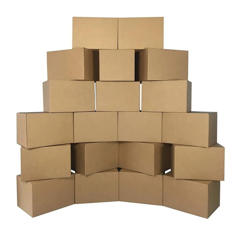 FSC Recycled 3/5 Ply Flute Double Walls Corrugated Cardboard Kraft Paper Gift Fruit Packing Carton Box with Custom Printing for Post Moving Packaging Shipping