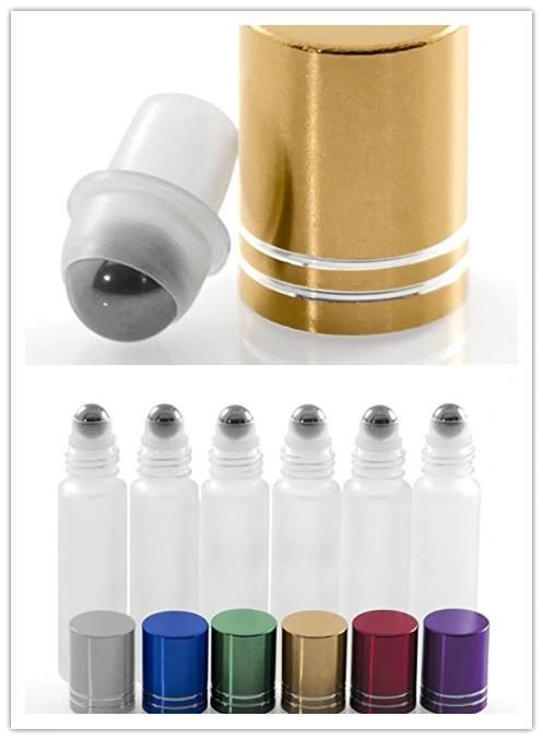 10ml Frosted Glass Roll on Perfume Bottle with Metal Ball and Aluminum Cap