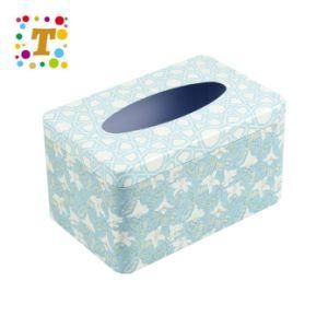 Exquisite Fashion Foreign Trade Gift Packaging Tinplate High Square Tissue Box Support Customization