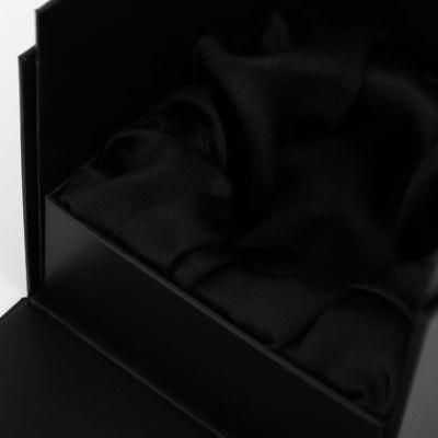 Rigid Paper Custom Logo Luxury Black Square Cardboard Packaging Single Cufflink Gift Box
