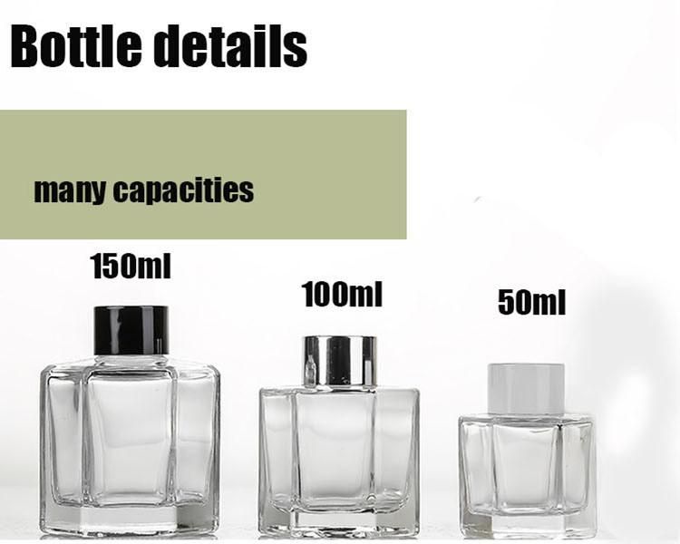 100ml Hexagon Shape Reed Diffuser Glass Bottle with Lids