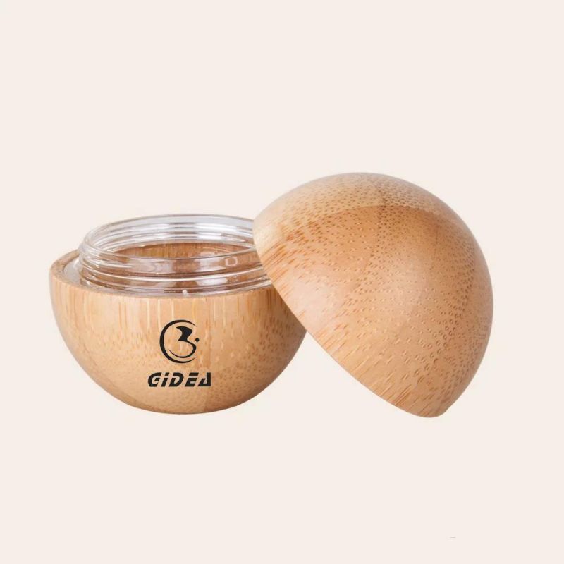 5g Ball Shape Bamboo Double Wall Cosmetic Cream Jar