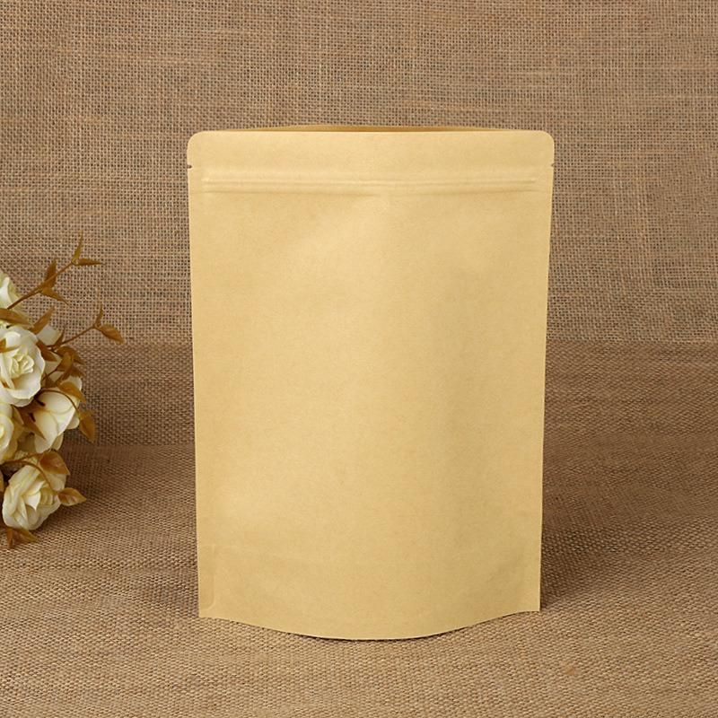 Granola Packing Bag Kraft Finish Stand up Pouch with Window and Zipper