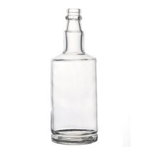 Glass Bottle Factory Round Clear Liquor Bottle Hot Sale Wine Glass Bottle with Screw Cap