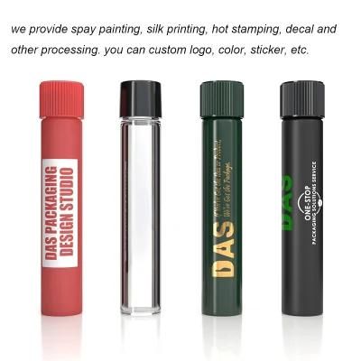 Custom Childproof Matte Black Borosilicate Pre Roll Glass Doob Cigar Blunt Joint Tube with Child Resistant Lids