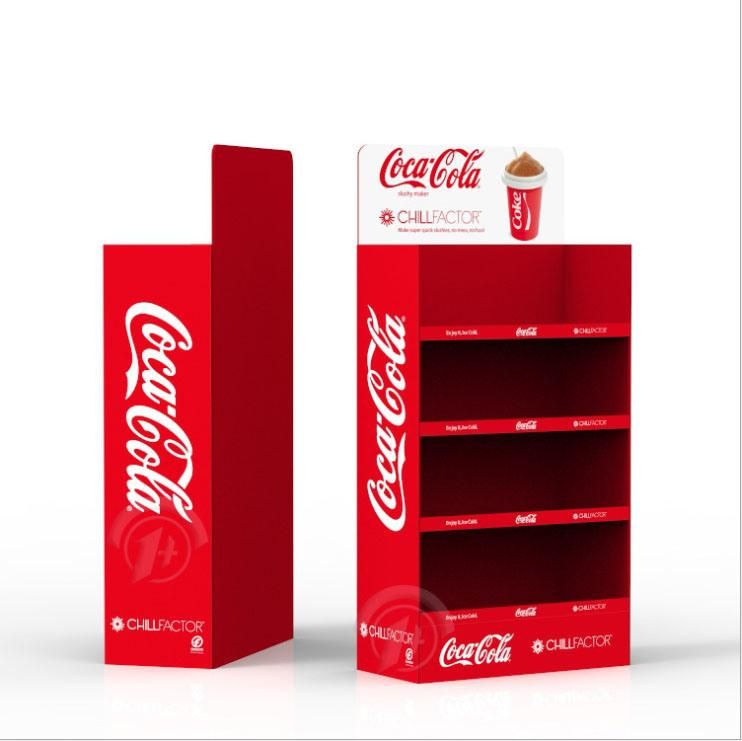 Custom Printed Shampoo Cola Milk Tea Beverage Supermarket Promotional Paper Display Shelves & Printing Services