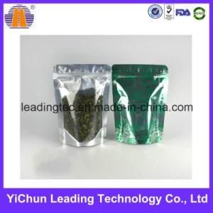 Customized Stand up Aluminum Foil Zipper Windowed Plastic Tea Bag