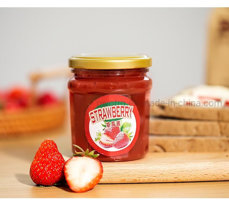 360ml Food Grade Plastic Sauce Jar Strawberry Jam Honey Package Bottle with Metal Cap