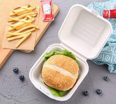 Disposable Burger Lunch Packing Box Biodegradable Sugarcane Paper Food Container Box