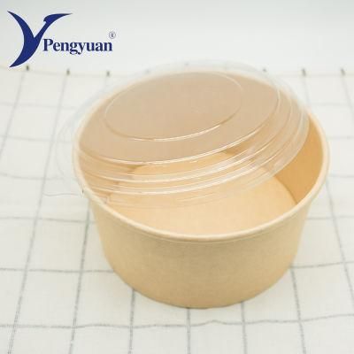 Disposable Custom Size 750ml 1100ml 1300ml Kraft Paper Salad Bowl