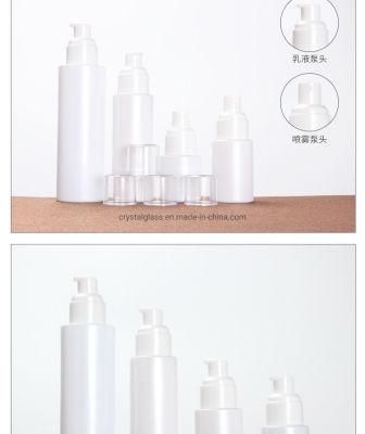 White Set Empty Cosmetic Bottle with White Caps