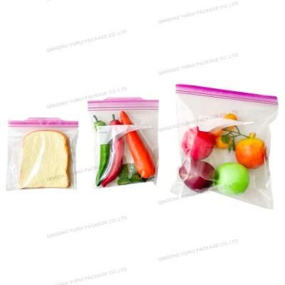 Plastic PE Food Storage Reusable Ziplock Sandwich Bag (click wide zipper)