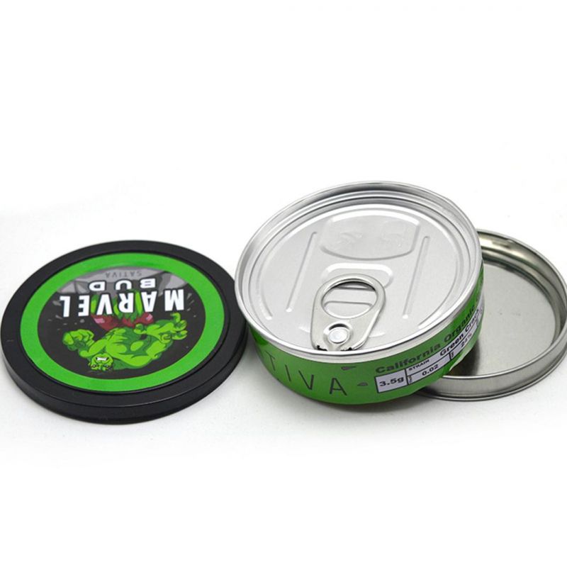 Custom Label Food Grade Sealed Metal Tinplate Can Pressitin Cans Tuna Edible Tin Package Can