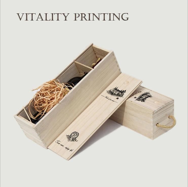 Custom Wholesale Natural Wood Packaging Gift Wine Box Brandy Whiskey Vodka Champagne Gin Vermouth Rum Sake Tequila British Gin Bitters Vermouth Liqueur