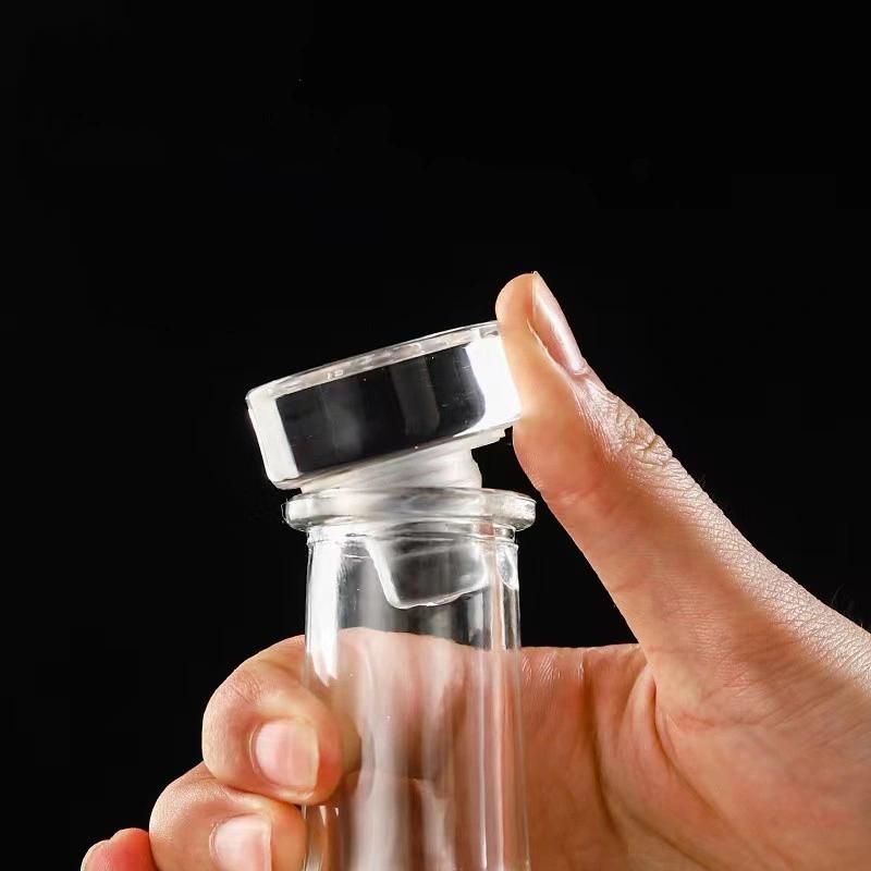 Square 100ml 200ml 500ml Glass Spirit Bottle with Rubber Stopper for Beverage