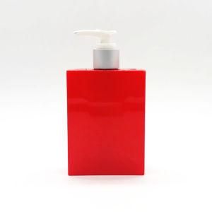 250ml PETG Plastic Flat Square Shampoo Bottle and Shower Gel Bottle with Pump