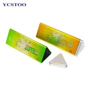 Triangle Shape Tea Coffee Tin Can Food Grade Custom Pen Metal Packaging Box