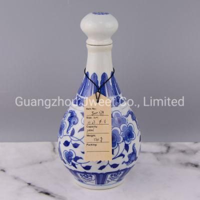 500ml Customized Decal Printing Vodka Liquor Ceramic Bottle