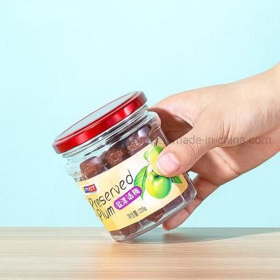 360ml Food Grade Plastic Sauce Jar Strawberry Jam Honey Package Bottle with Metal Cap