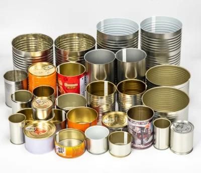 Lacquer Round Empty Tin Cans for Food with Easy Open Lid
