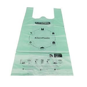 Biodegradable Corn Starch Reusable Plastic T-Shirt Bag Eco Friendly Compostable Grocery Shopping Bags