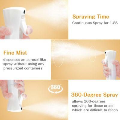 Hot Sale 160ml 200ml 300ml 500ml Continuous Reusable Plastic Fine Mist Spray Bottle for Hairdressing Cleaning Gardening