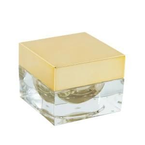 Skin Care Face Cream Container Square Glass Cosmetic Jar