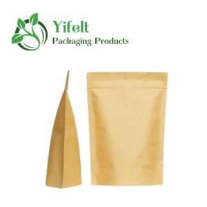 Hot Sell Brown Window Self Supporting Self-Sealing Food Kraft Paper Bags with Customized Logo