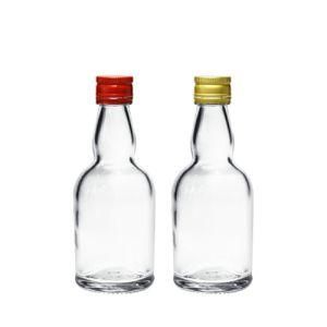 50ml Mini Party Favor Round Clear Alcohol Single Luxury Wine Glass Bottle with Proof Aluminum Cap