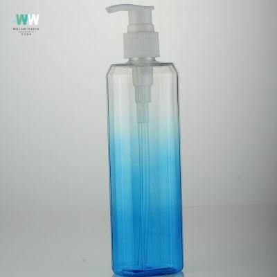 250ml Pet Bottle of Graduated Blue with Lotion Pump Sprayer