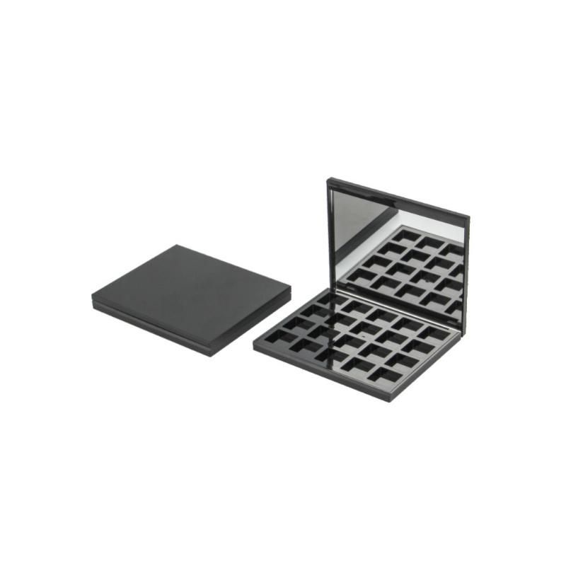 20 Colors Black New Design Plastic Eye Shadow Palette Empty Customized Container for Cosmetic Packaging