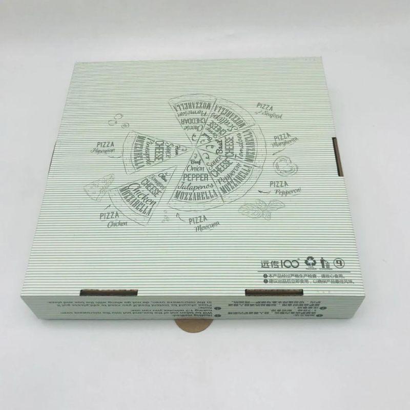 Wholesale Custom Printed with Logo Design Disposable Eco White Kraft Bulk Round Cheap for Sale 12" 16 18 Inch Pizza Boxes