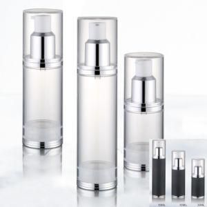 30ml 50ml as Cylinder Airless Bottle with Aluminum Overcap and Base