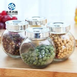 Wholesale 250ml 350ml 500ml Food Storage Glass Jars with Silver Lids