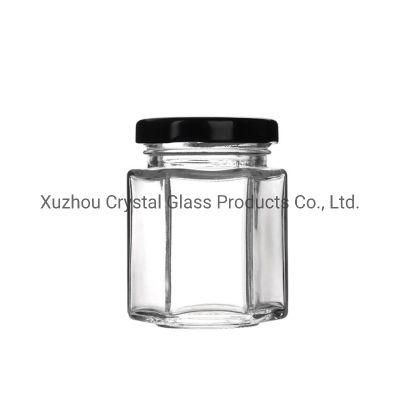 45/100/180/500/730ml Hexagon Honey Glass Jar Glass Sealed Food Containers