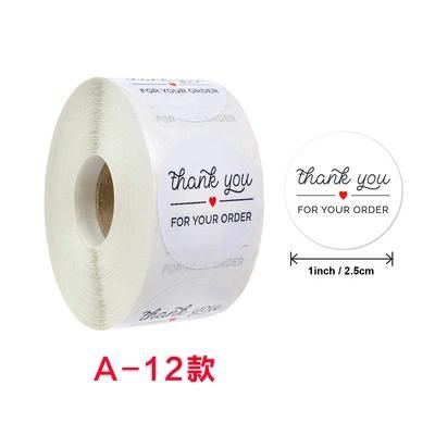 Packaging Label Thankyou Stickers Roll Label 500 PCS Custom Brand Logo Adhesive Waterproof Seal Thank You Stickers for Envelope